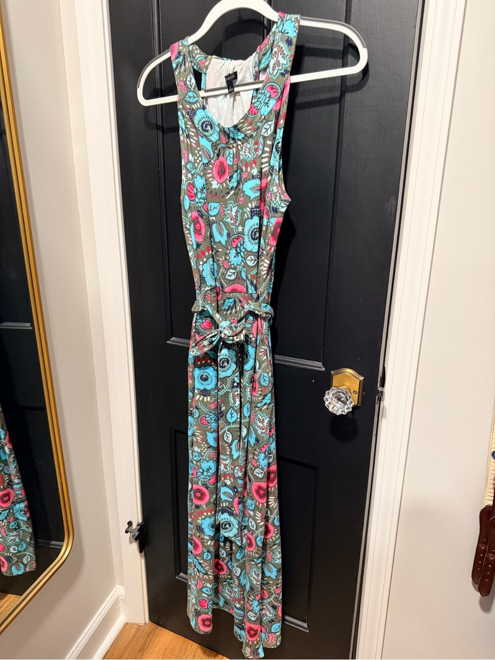 Talbots Teal & Pink Floral Maxi Dress
